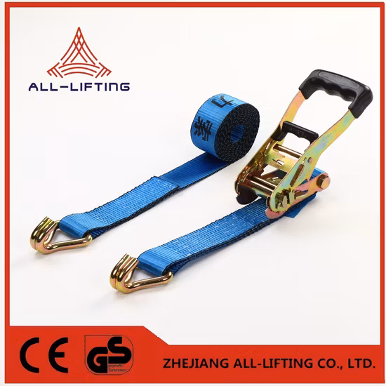 Customized Double J Hook Ratchet Tie-Down Strap 8m X 50mm
