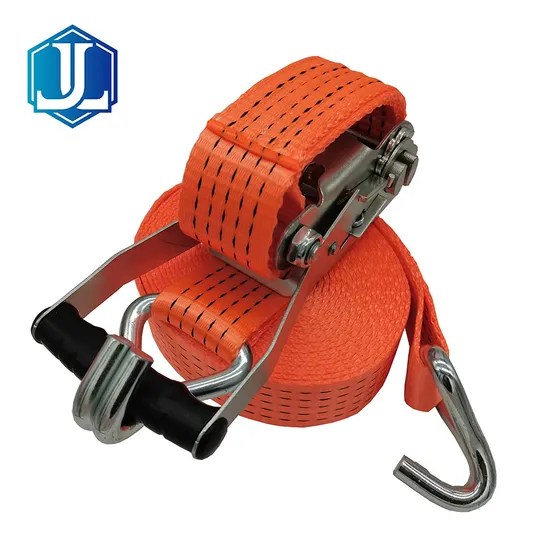 En 12195-2 5ton Ratchet Tie Down Straps with Double J Hook
