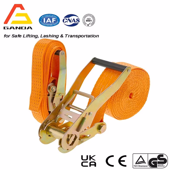 High Quality 2 Inch 5000kg Truck Cargo Tie Downs 100% Polyester Ratchet Straps