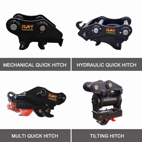 Bucket Attached Kubota K008-3 Excavator Attachments Quick Coupler